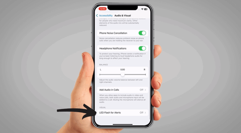iphone LED flash for alert