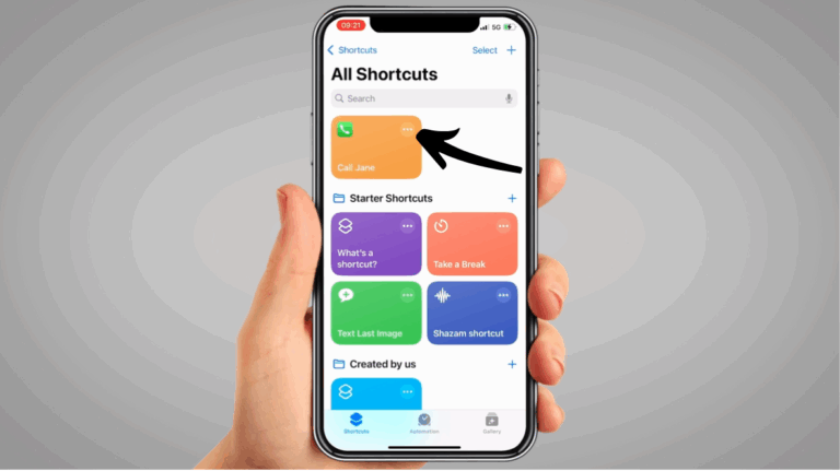 iphone shortcut 3 dots