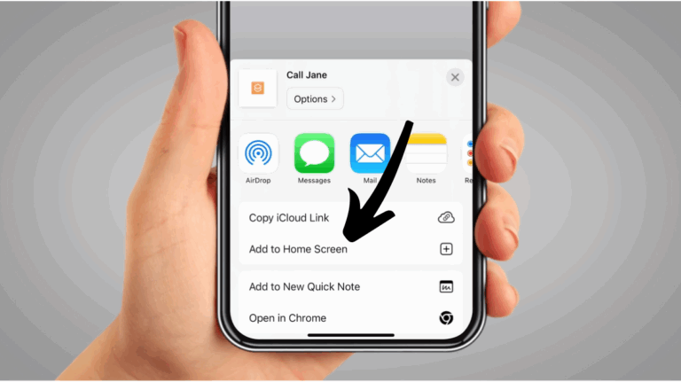 iphone add to home screen shortcut