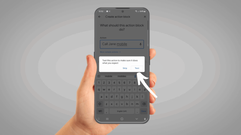 test button for pop up