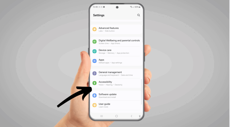 Android accessibility tab